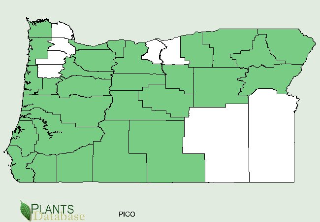 Distributed in all but the southeast region and a few northern counties of Oregon